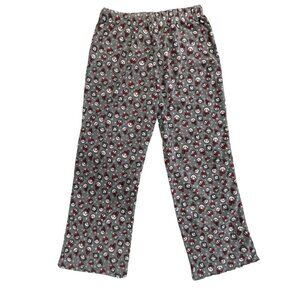 SLEEP STREET Mens Fleece Pajama Lounge Pants Large Grey Smiley Face Snowmen NWOT